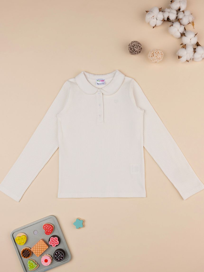 T-shirt costina bimba bianca