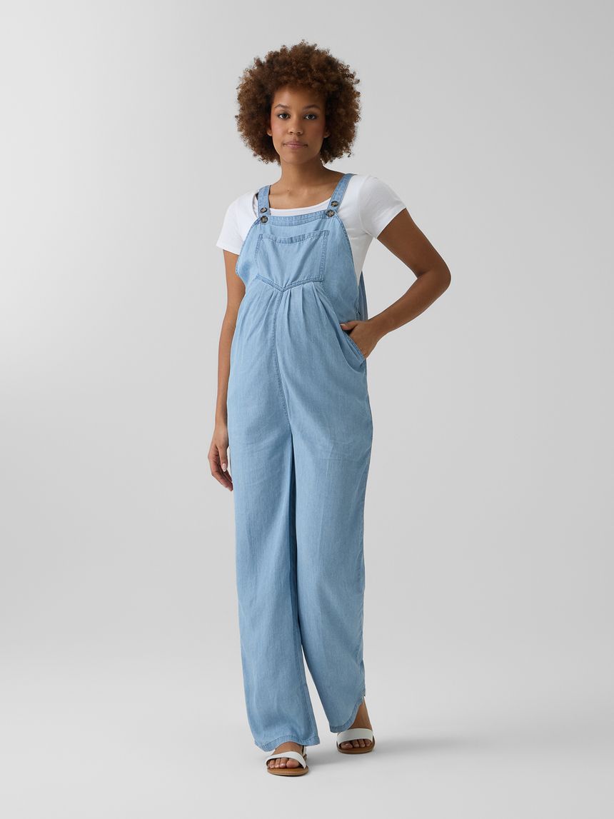 Salopette premaman lyocell denim chiaro