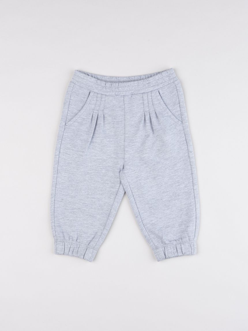 Pantaloni felpati bimba grigi