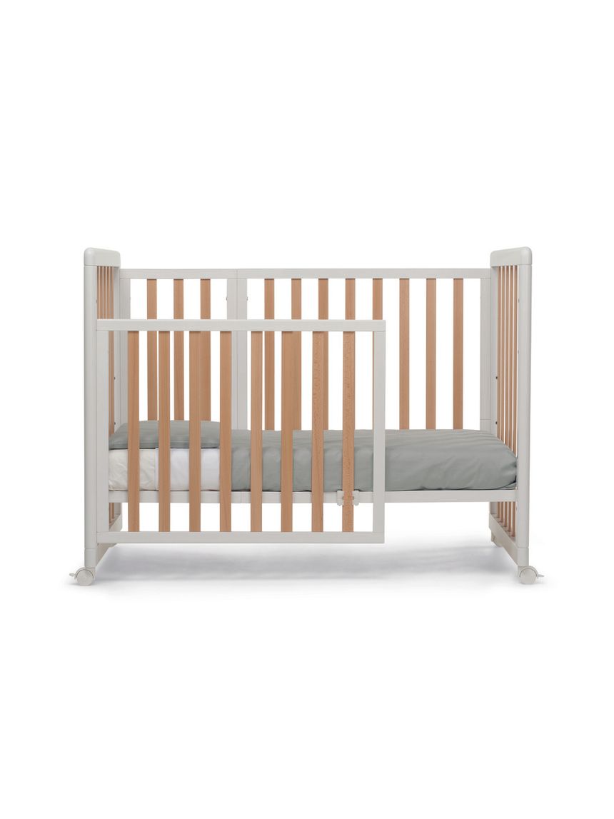 Lettino forever 8 in 1 bianco naturale tessile grey - brevi