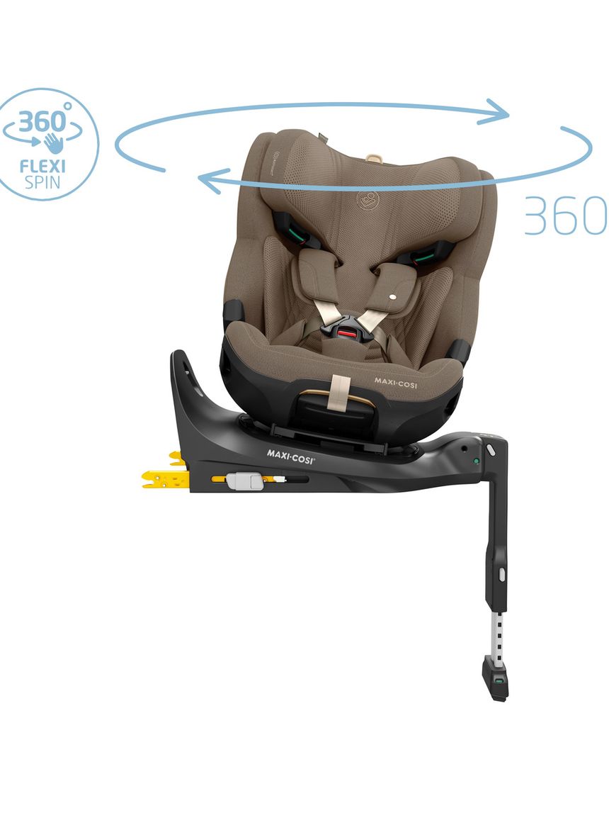 Seggiolino auto evolutivo emerald 360 pro authentic truffle 40-150cm (base integrata) - maxi cosi