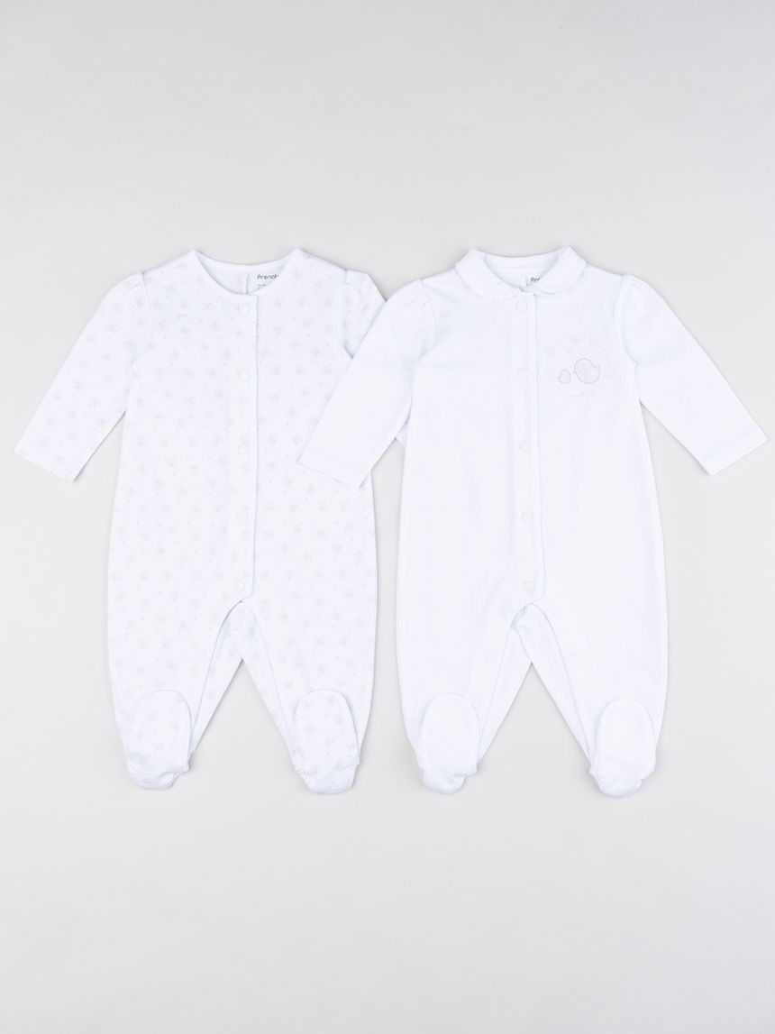 Tutine neonato pulcini – set 2 pezzi bianco