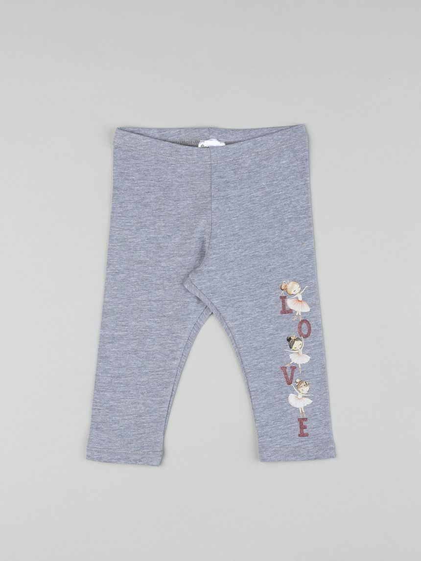 Legging bimba grigio ballerina