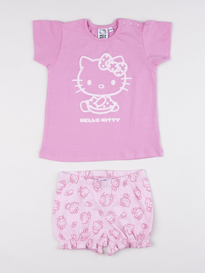 Pigiama estivo bimba hello kitty rosa