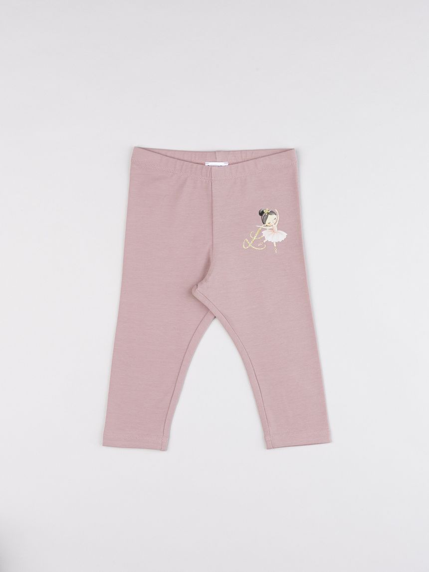 Legging bimba rosa ballerina