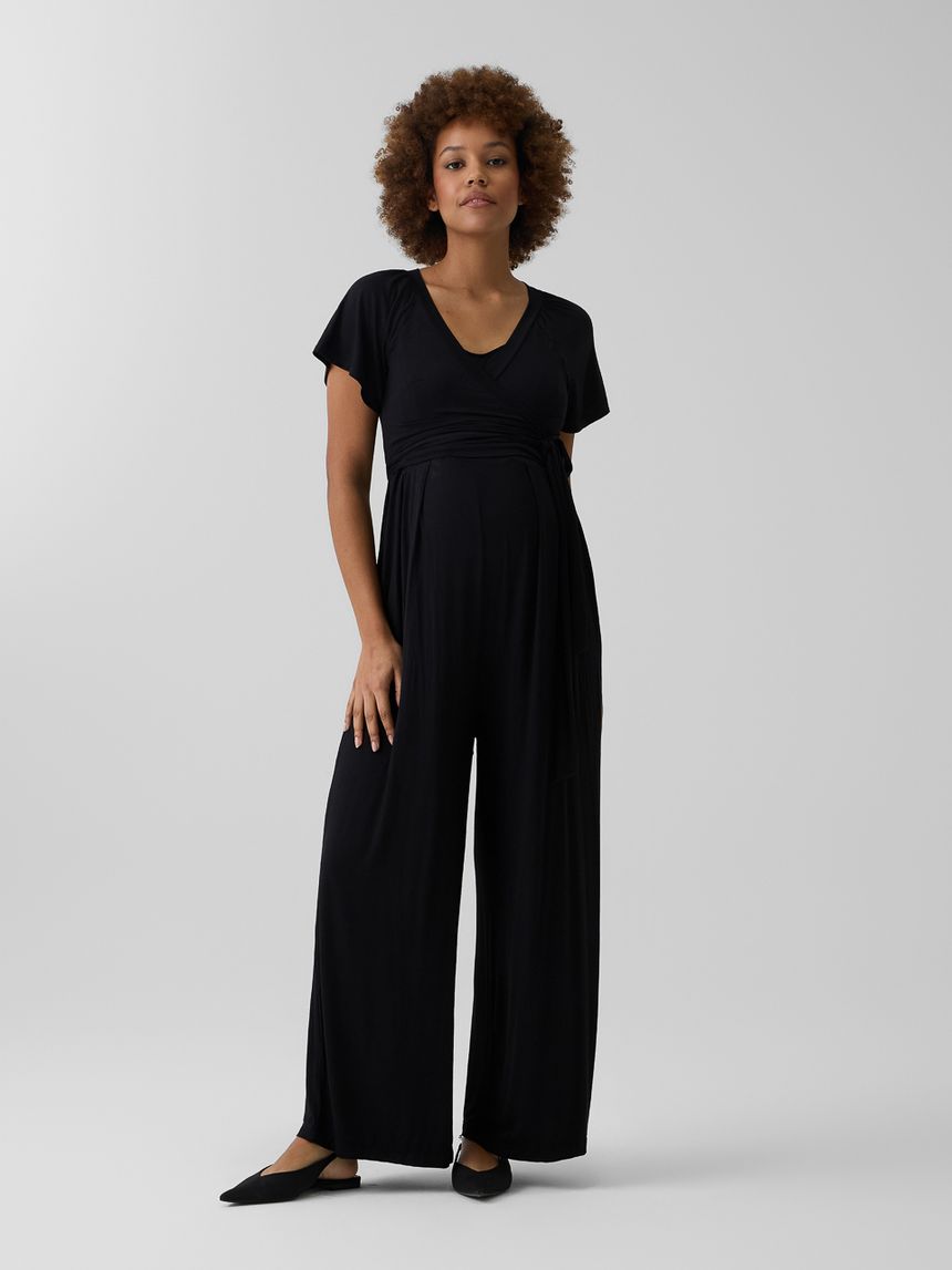 Jumpsuit premamn nera maniche corte