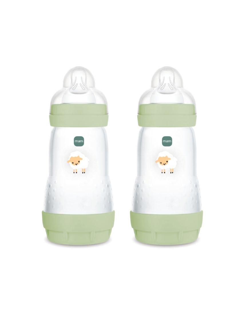 Biberon easy start 260ml bio-circolare conf. doppia verde - mam