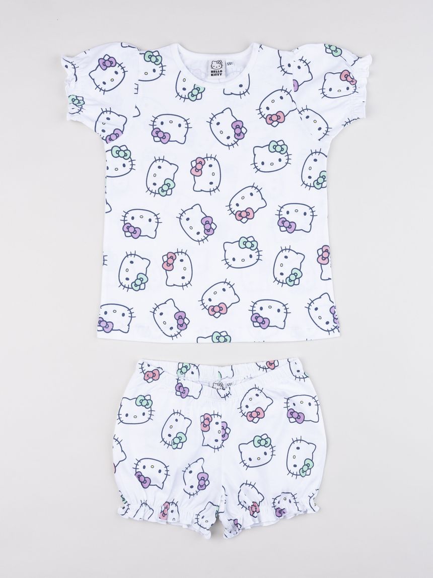 Pigiama corto bambina hello kitty  allover