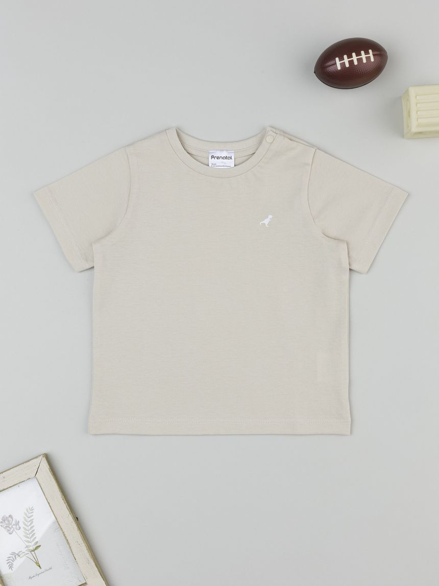 T-shirt beige manica corta bimbo
