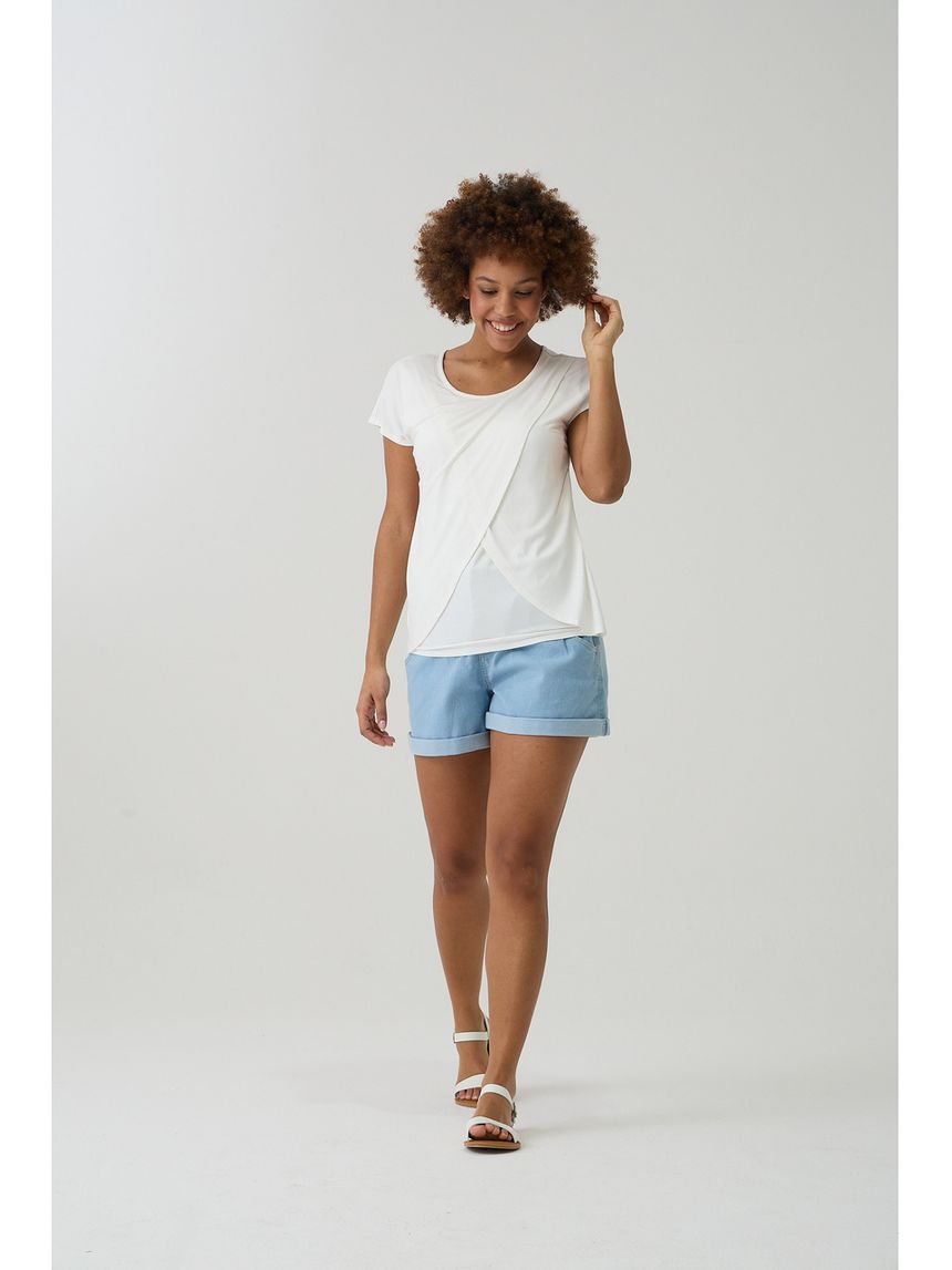 T-shirt allattamento mezza manica bianca