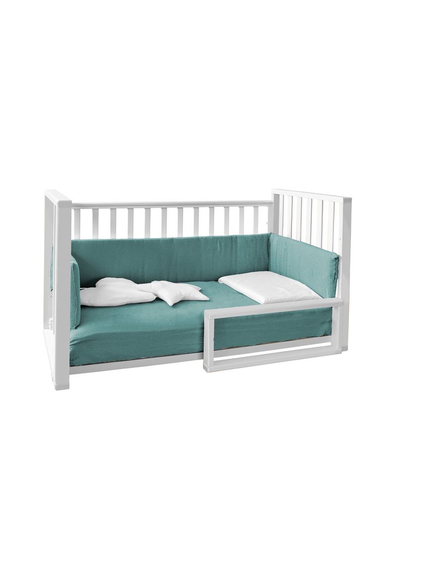 Letto infinito bianco con tessile muslin eucalipto - italbaby