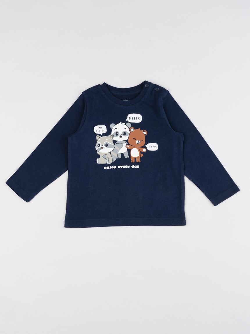 T-shirt bimbo blu notte "enjoy every day"