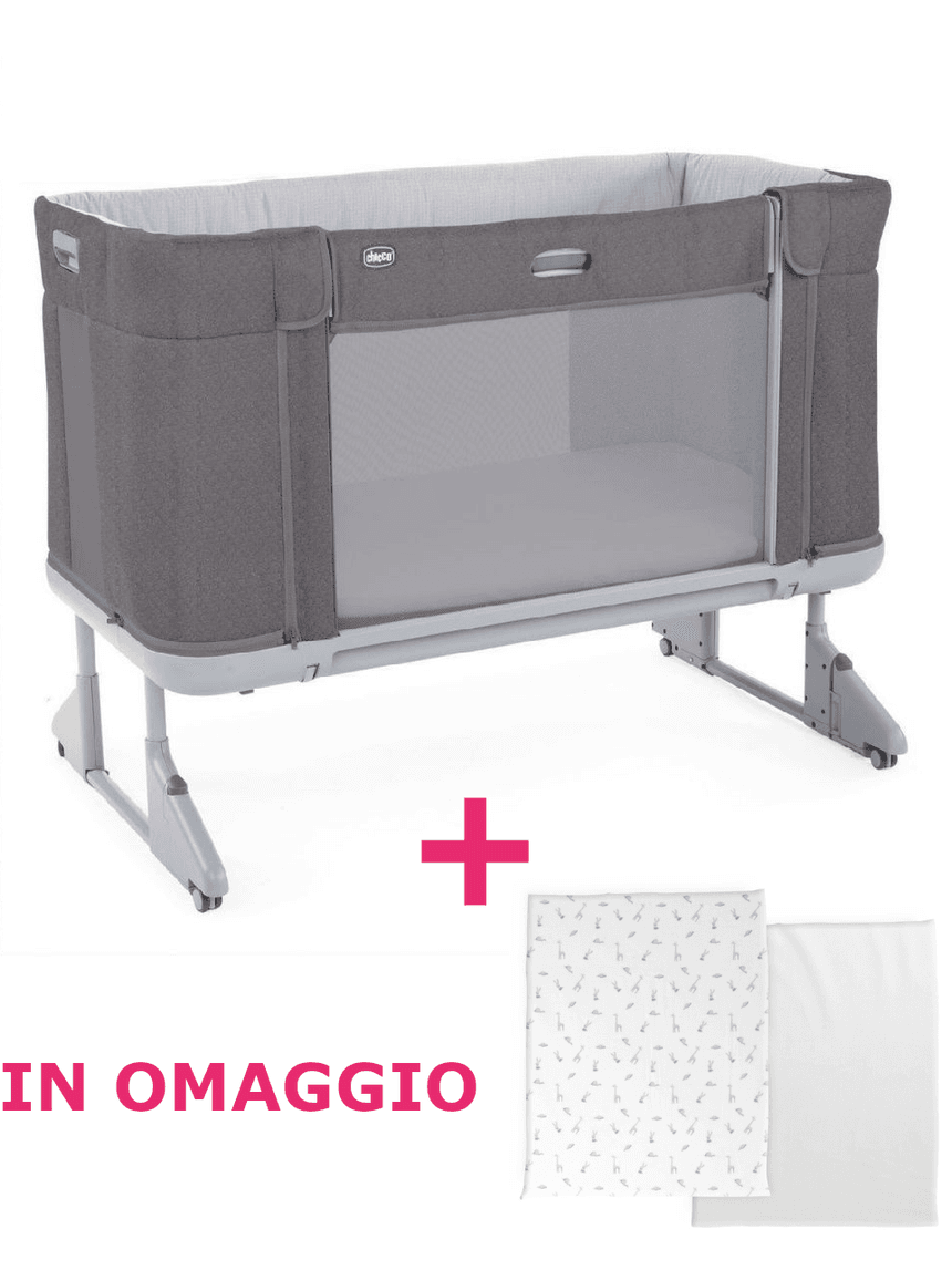 Lettino next2me forever moon grey + set lenzuola cloud in omaggio - chicco