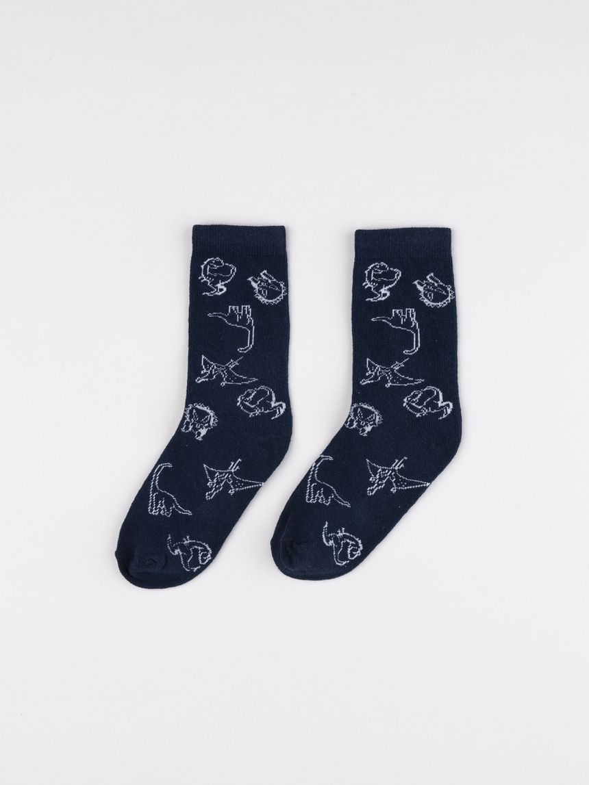 Gambaletti bambino blu con dinosauri allover
