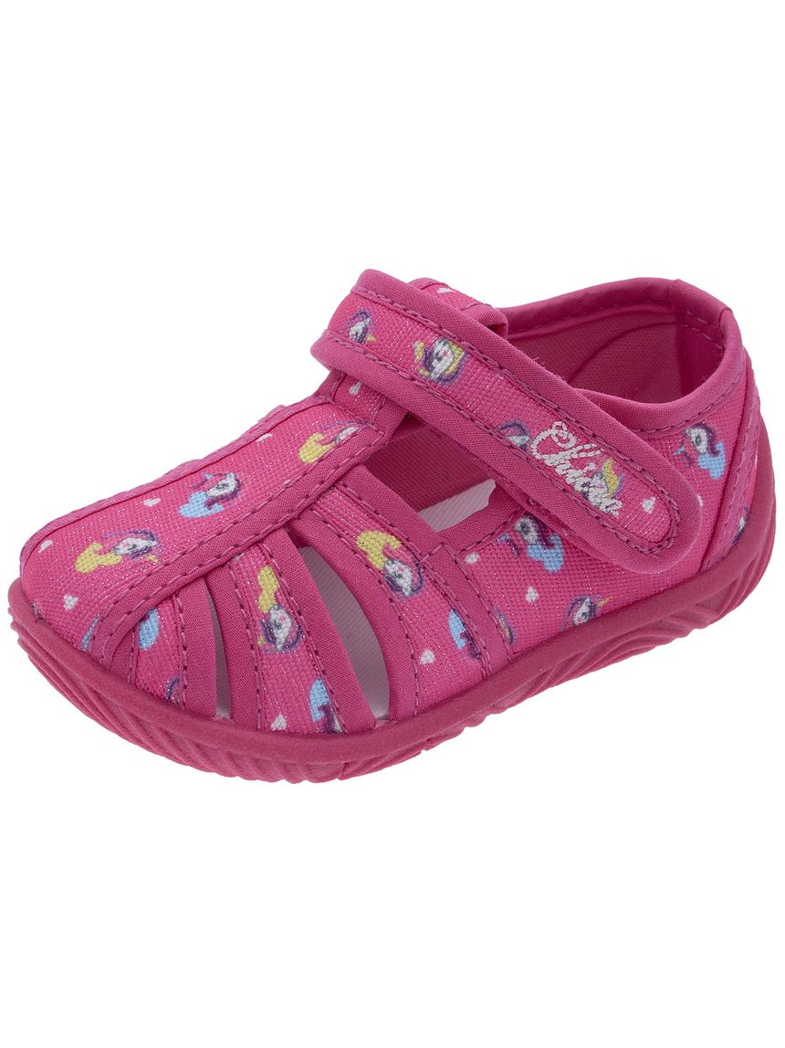Pantofole bimba fucsia con fantasia - chicco templar