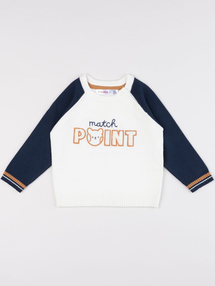 Maglioncino bimbo in tricot "match point