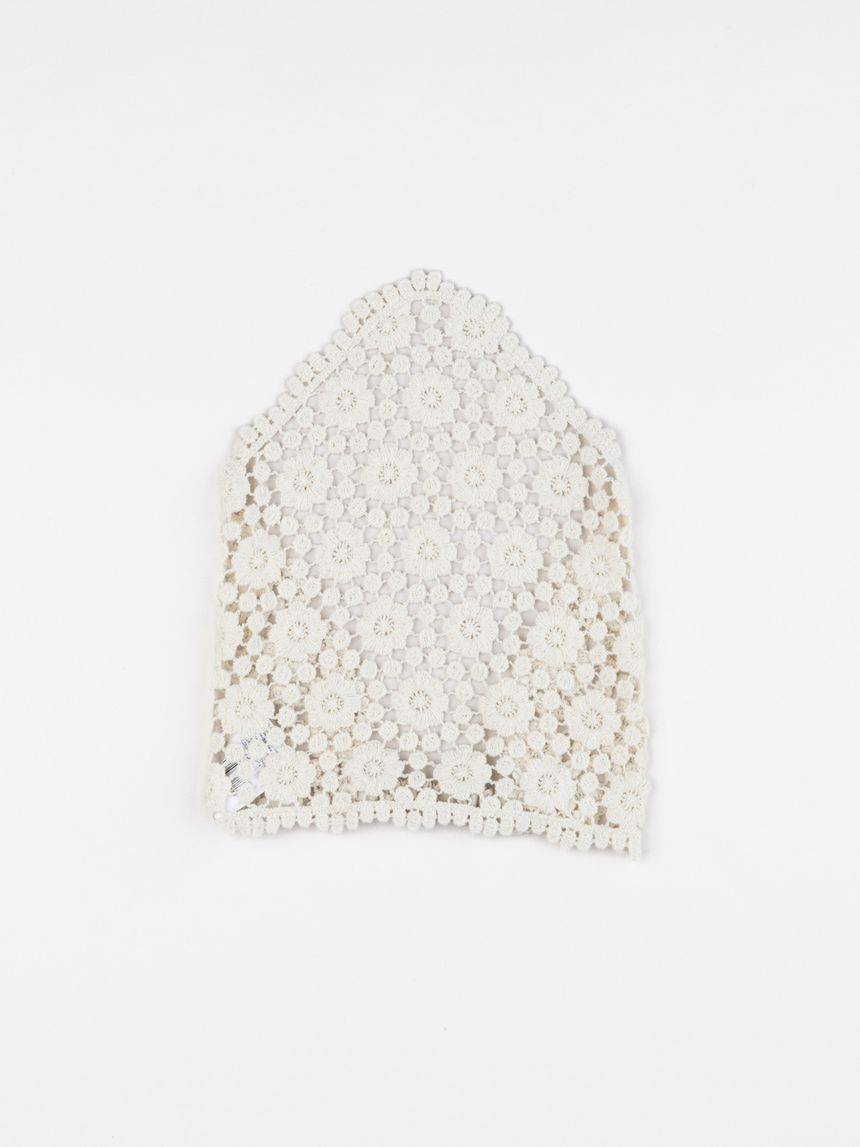 Bandana bimba in pizzo crochet crema