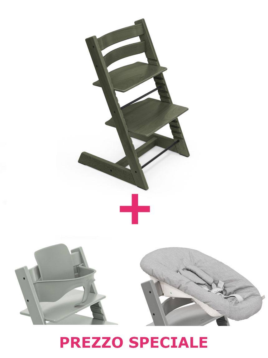 Tripp trapp® marble green + babyset glacier + newborn – personalizzabile – stokke®