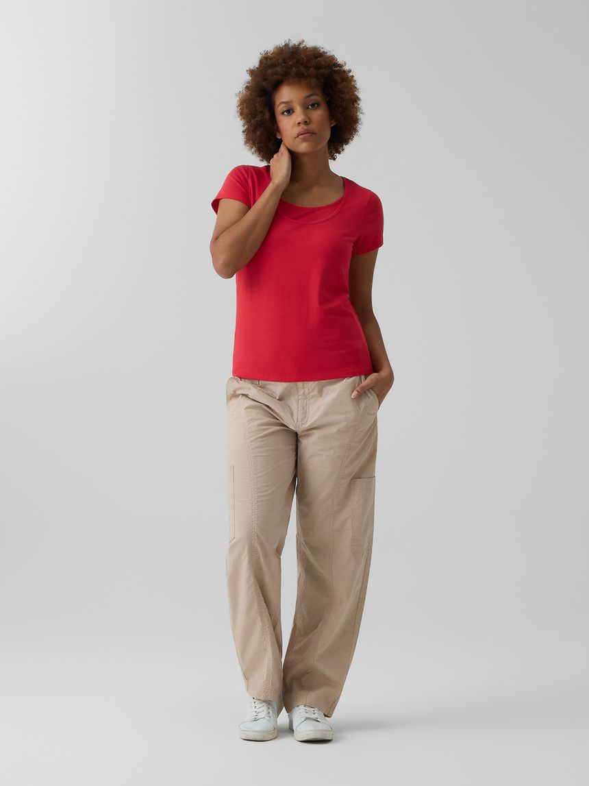 T-shirt allattamento rossa maniche corte