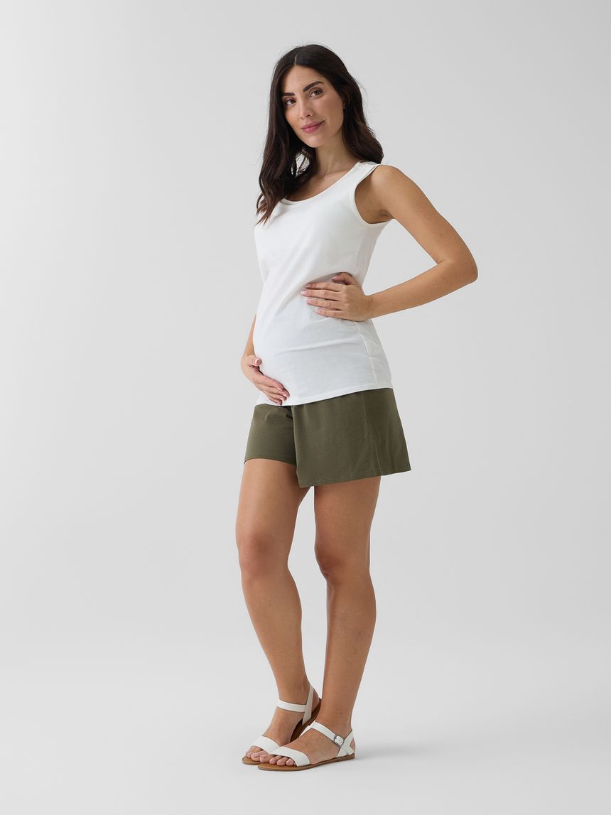 Shorts premaman verde con fascia incrociata