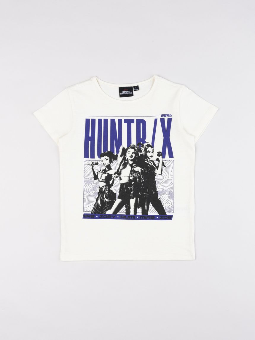 T-shirt k-pop bambina "huntrix monochrome"