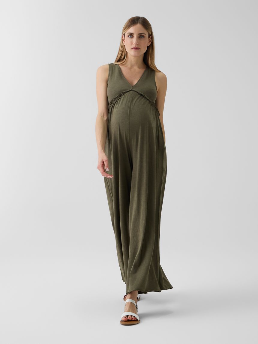 Jumpsuit morbida premaman verde scuro