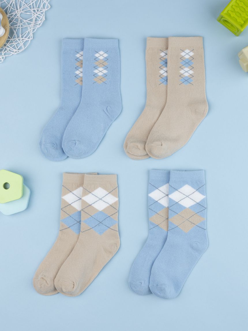 Pack 4 gambaletti bambino fantasia rombi