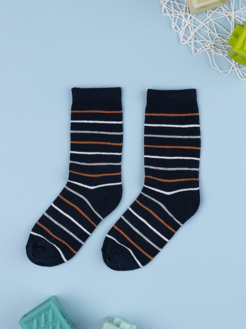 Coppia di calze bimbo a righe multicolor