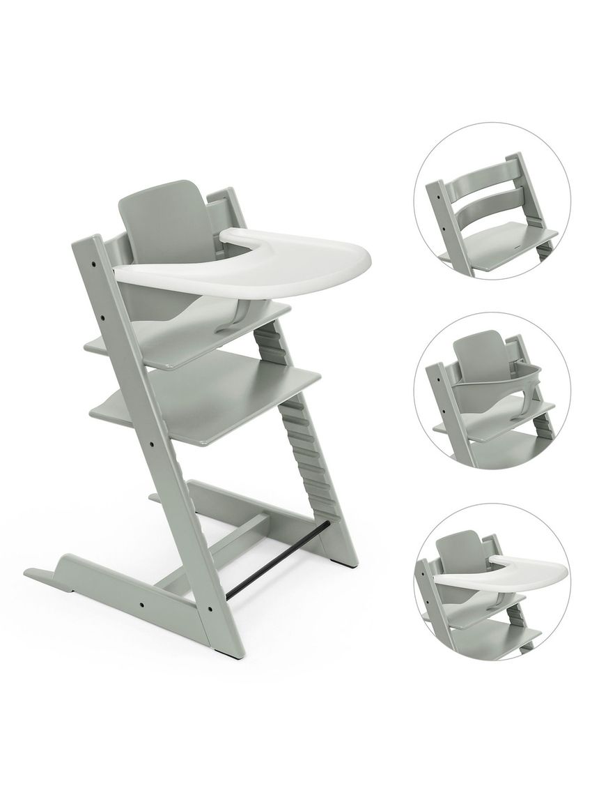 Pack seggiolone tripp trapp® con vassoio - kit glacier green - stokke