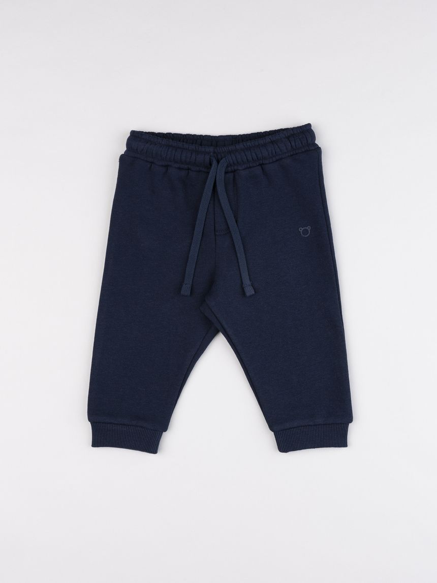 Pantalone felpato bimbo blu scuro