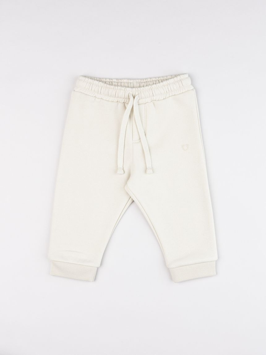 Pantalone felpato bimbo panna
