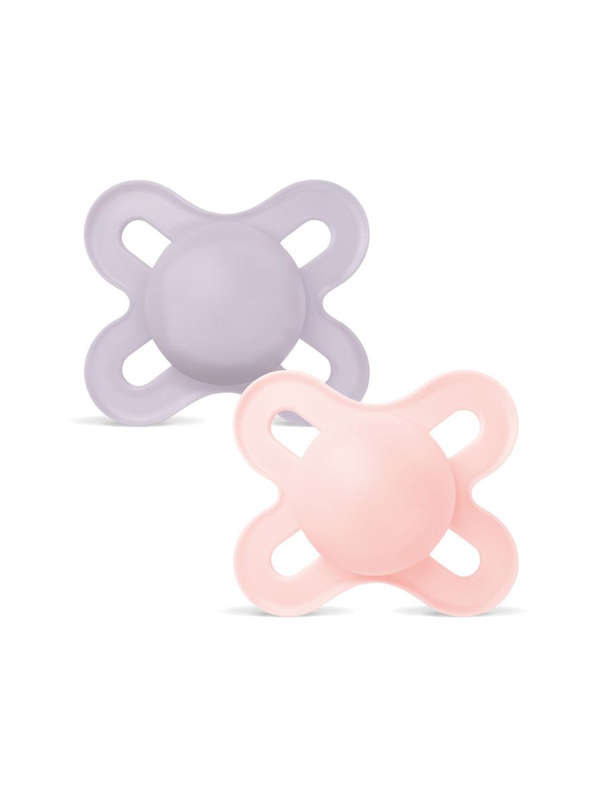 Mam original start succhietto 0-2 mesi (set da 2), ciuccio mam 0-2 mesi con tettarella ortodontica in silicone, rosa/lilla