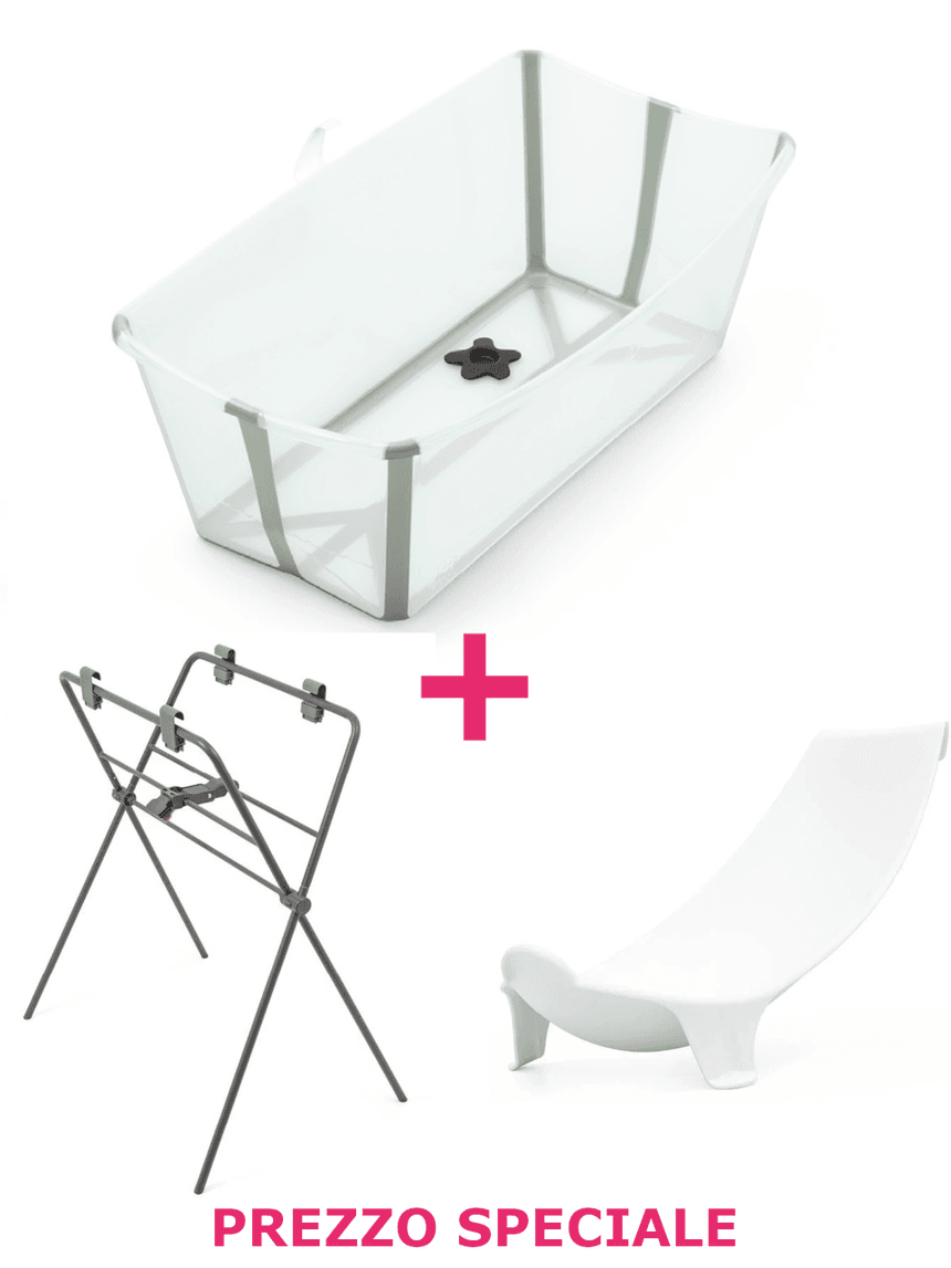 Flexi bath soft mint + supporto per flexi e neonato a un prezzo speciale - stokke®