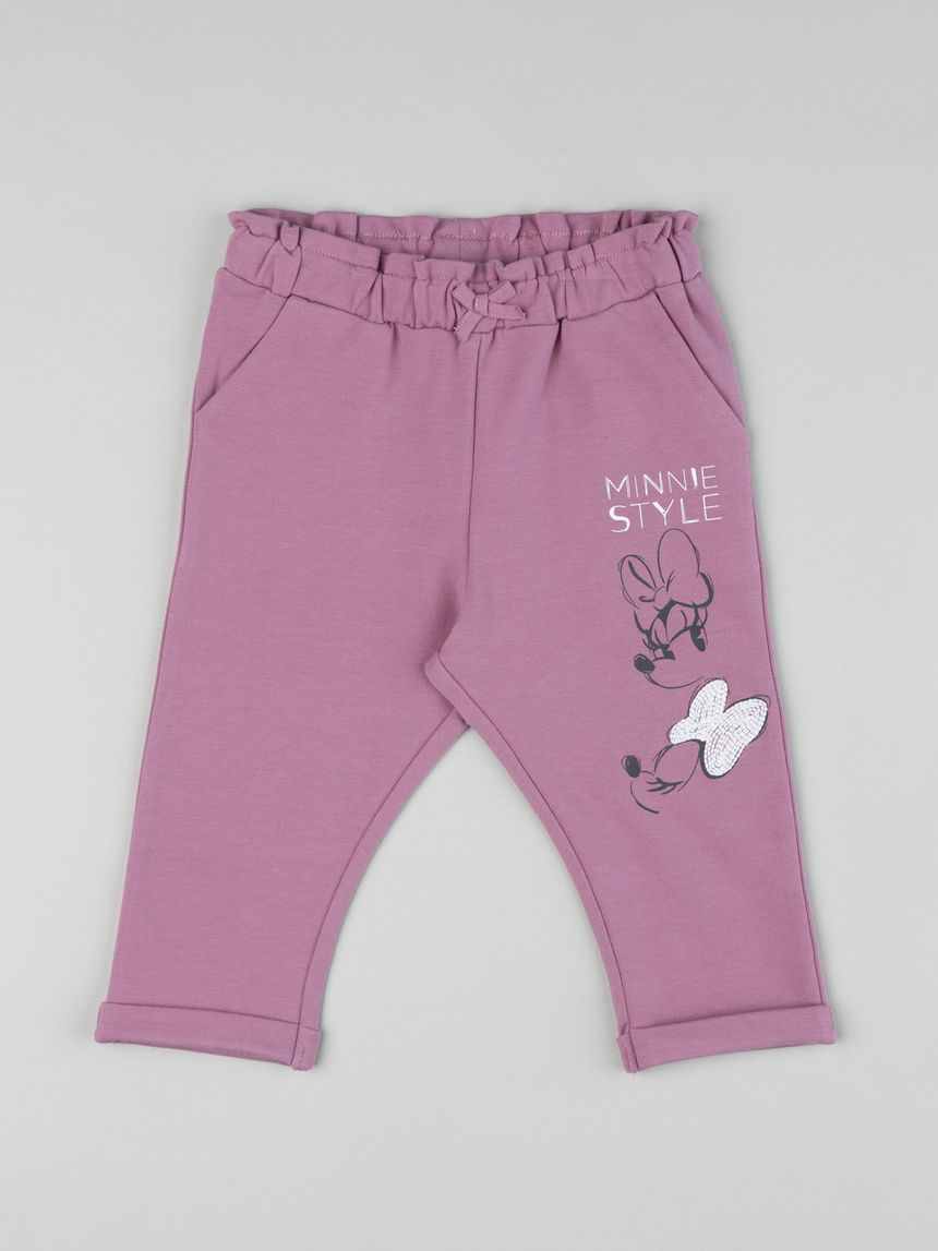 Pantalone bimba rosa con stampa disney minnie