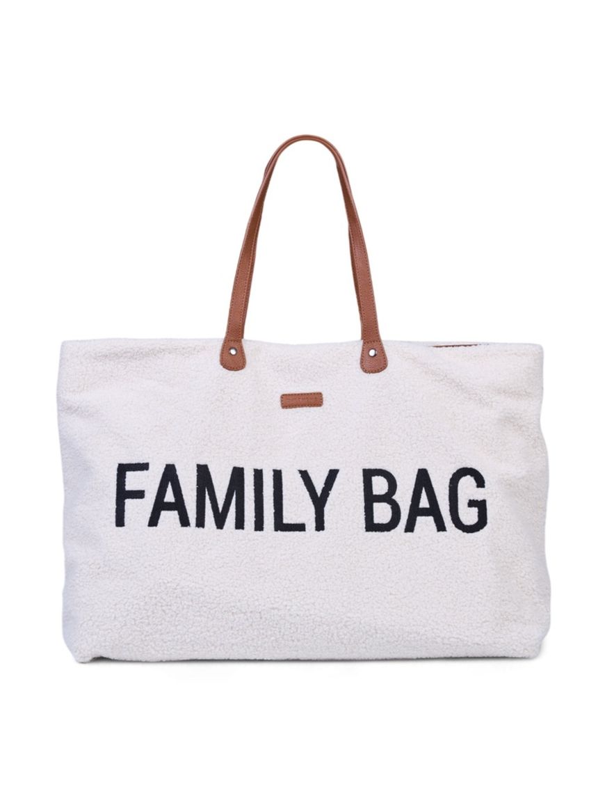 Family bag tessuto teddy bianco - childhome