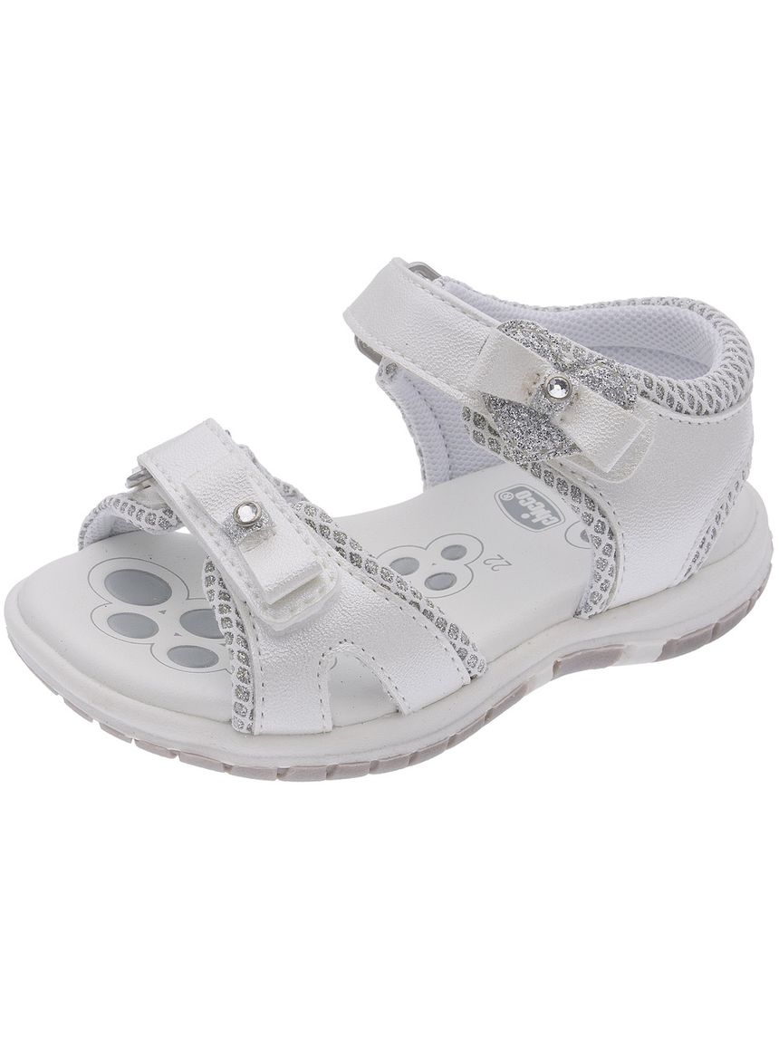 Sandali bimba bianchi con fiocco glitter - chicco francia