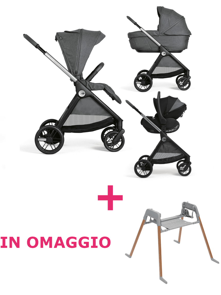 Trio bellagio 2 grand confort first seat rec black satin + base lullaglide in omaggio - chicco