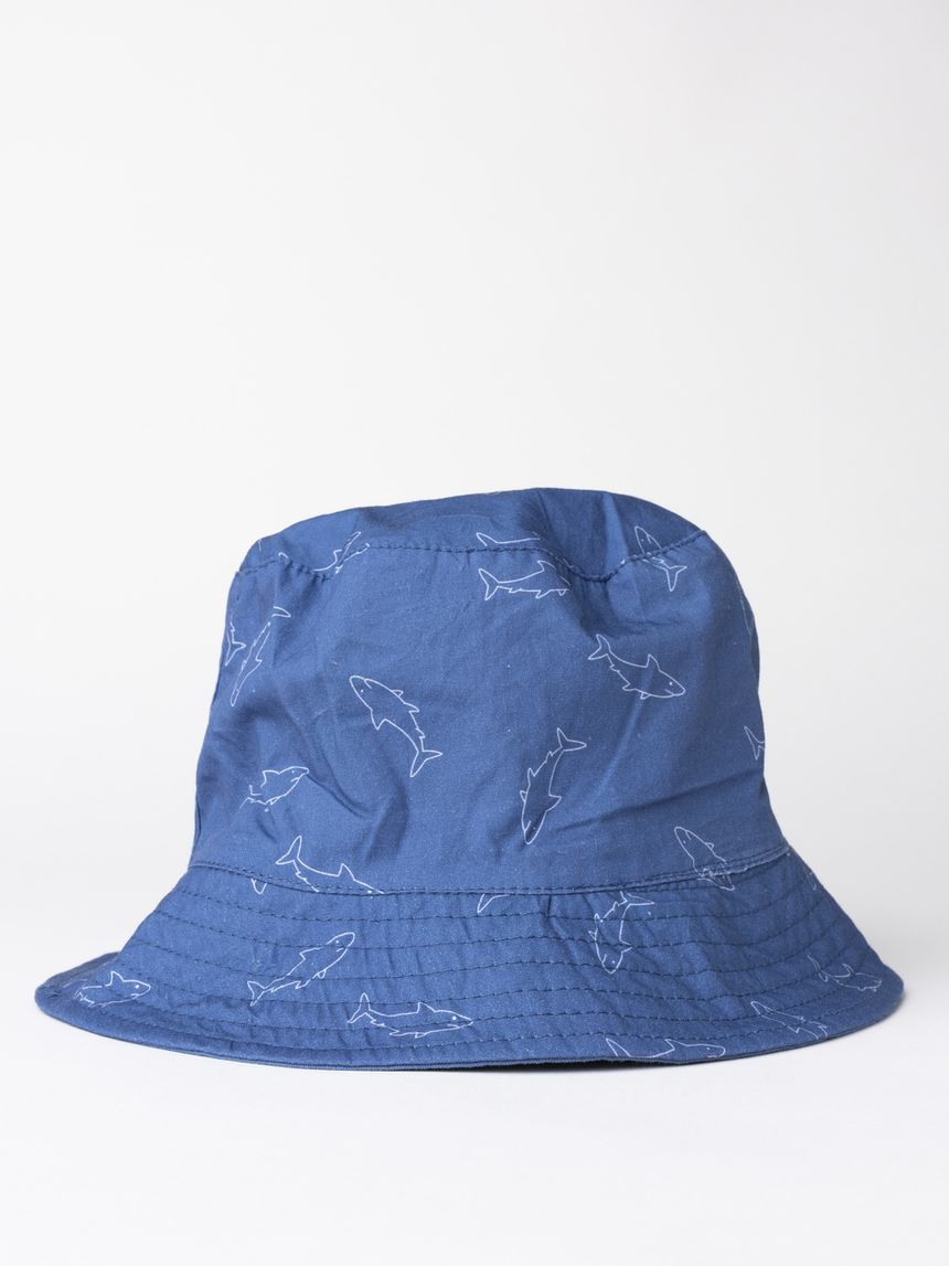 Cappello pescatore bimbo blu navy  stampa squali
