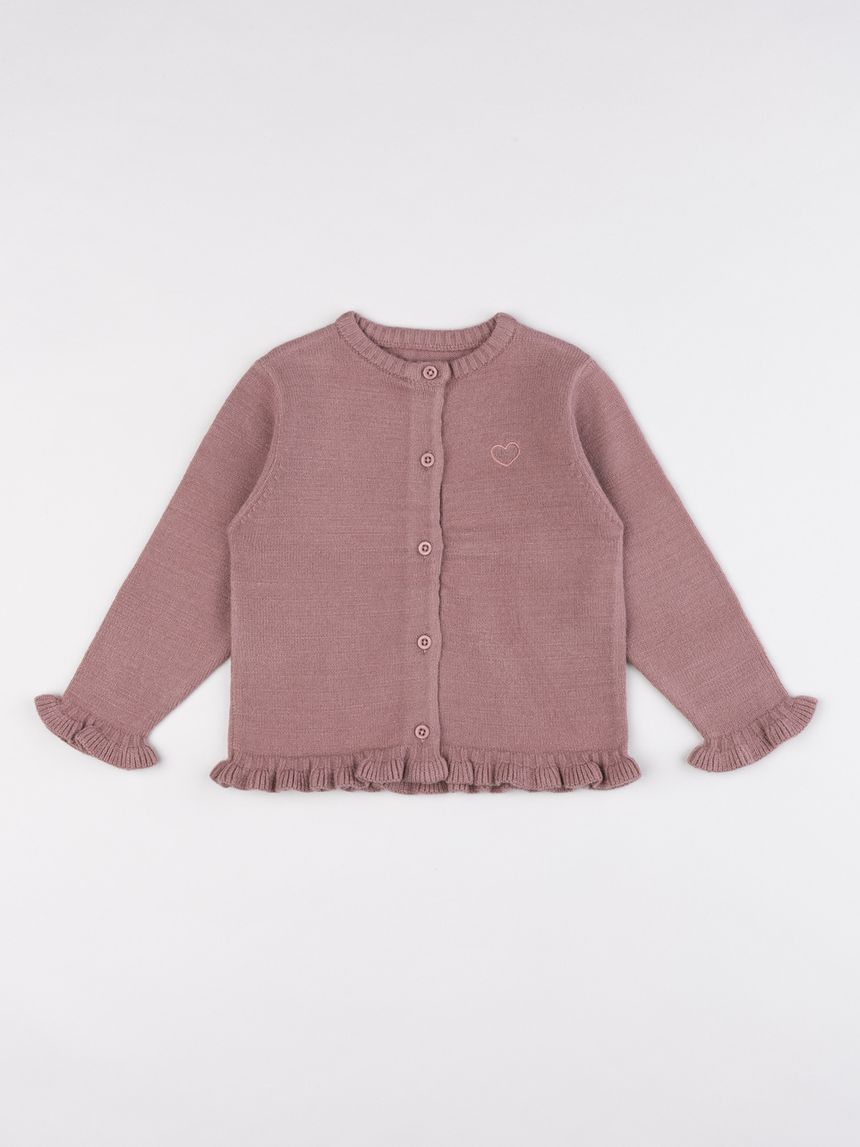 Cardigan rosa antico bimba in maglia