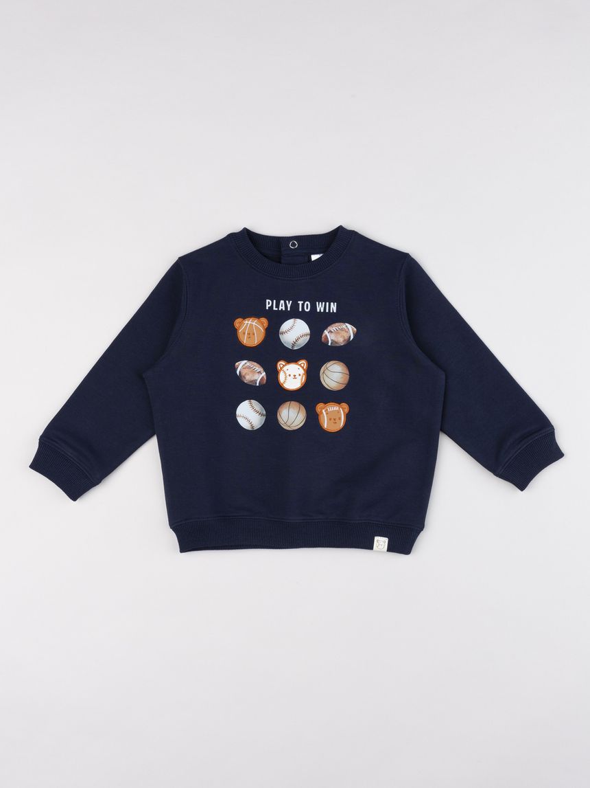 Maglia french terry bimbo blu "baseball"