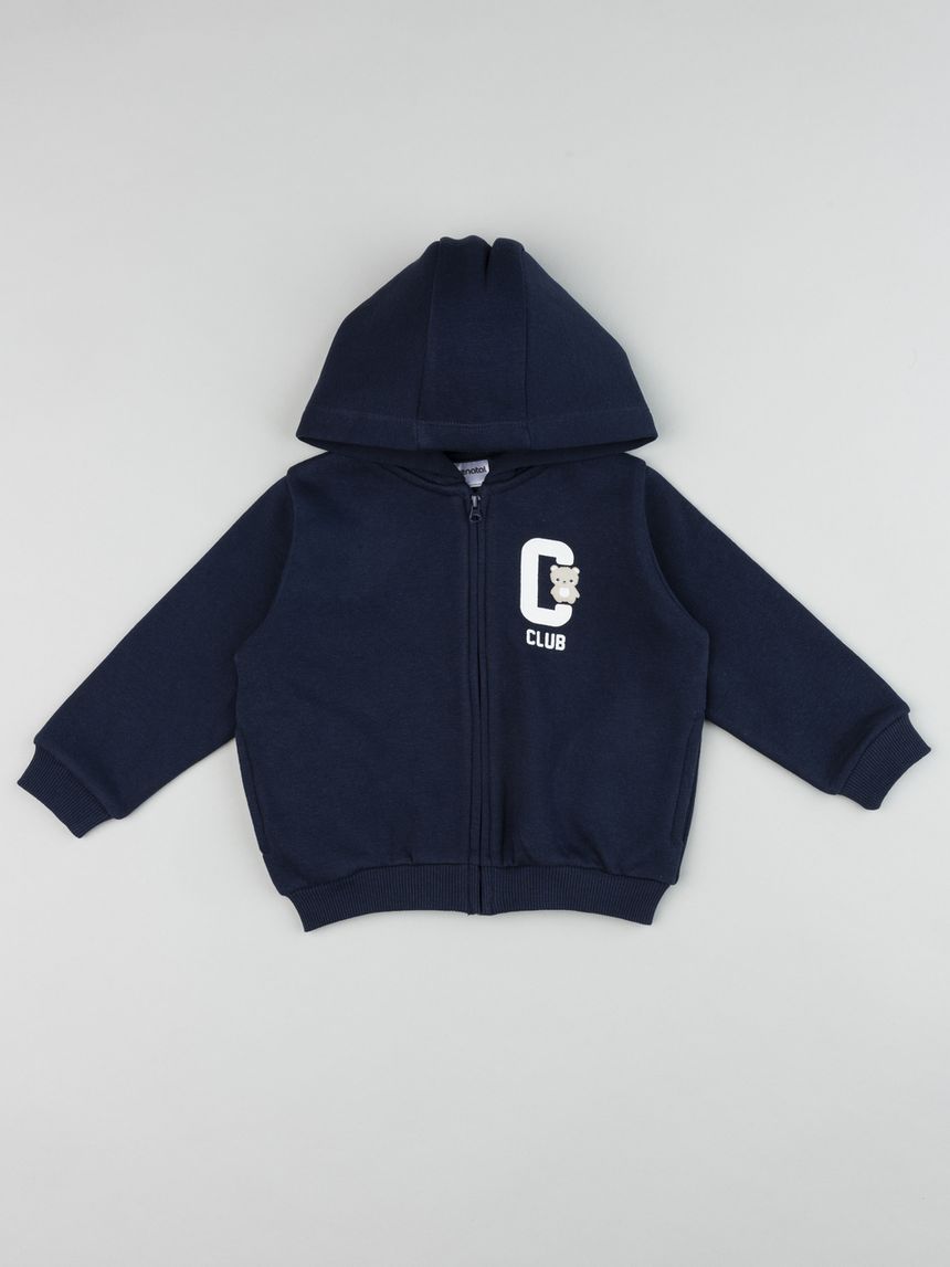 Felpa casual bimbo blue con cappuccio