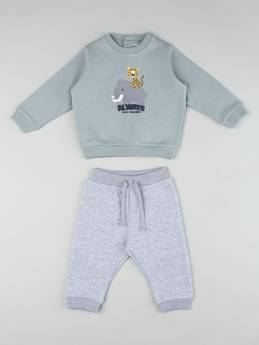 Completo jogging bimbo grigio
