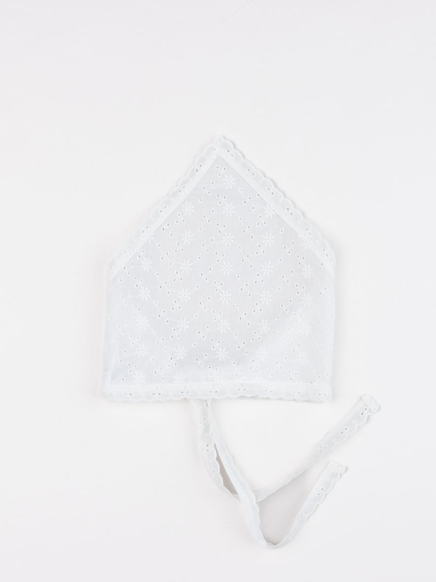 Bandana bambina in sangallo bianco