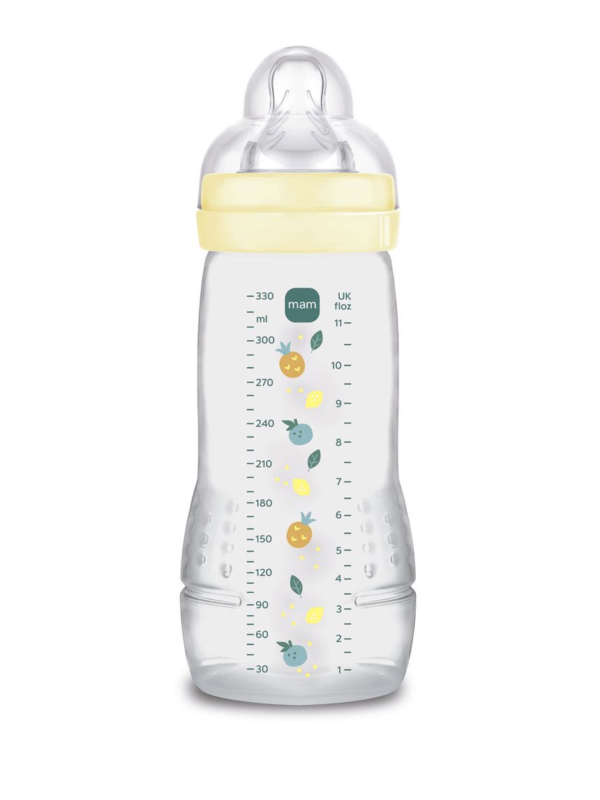 Mam biberon easy active 330 ml, biberon mam per bambini attivi ergonomico e pratico, neutro, 4+ mesi