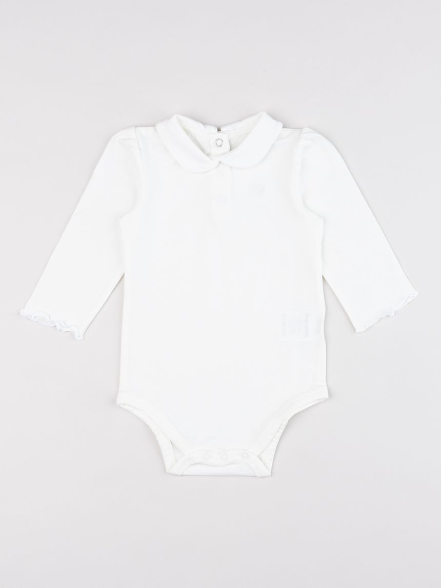 Body bimba bianco con colletto
