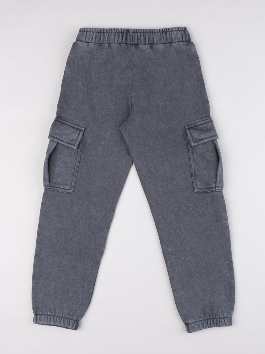 Pantalone bambino antracite con tasconi