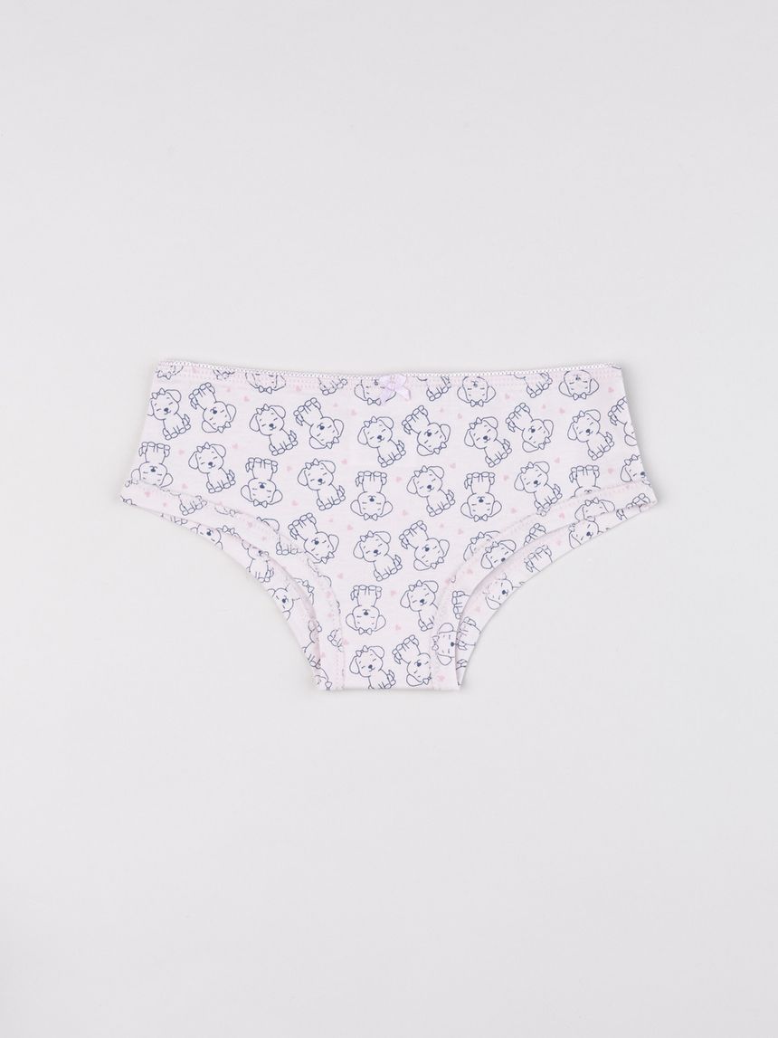 Slip bambina in jersey cotone oeko-tex con cani