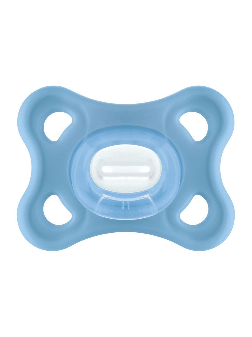 Mam comfort succhietto 3-12 mesi (set da 2), ciuccio mam 3-12 mesi in 100% silicone con design unico, azzurro/neutro