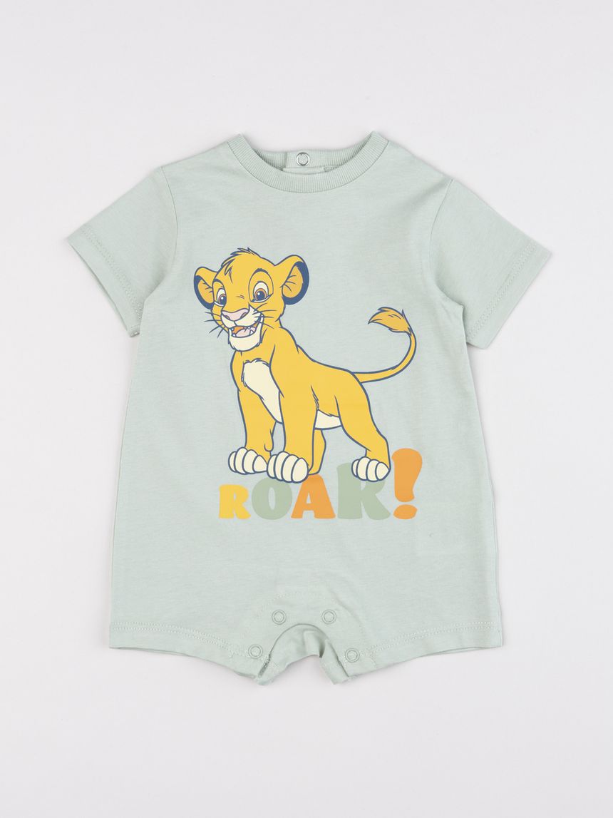 Pagliaccetto neonato verde stampa re leone