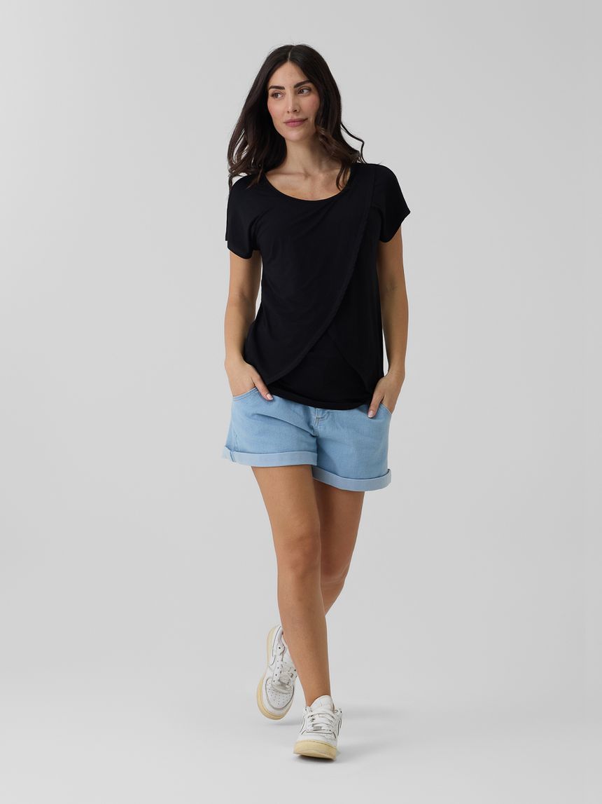 T-shirt allattamento mezza manica nera